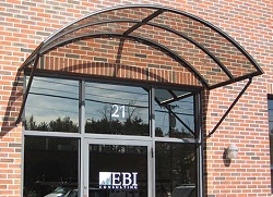 see-through entrance canopy